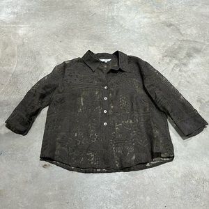 Stonebridge Signature sheer brownish/green top / Size PL / H-1‎
